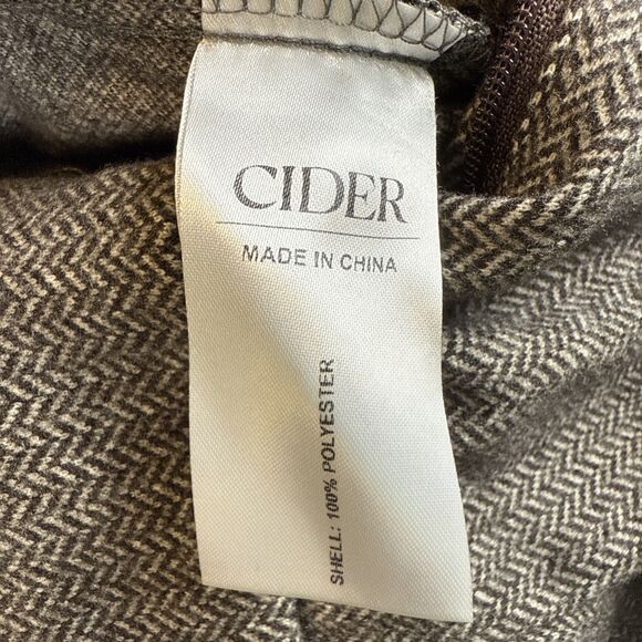 Cider Collar Cinched Waist Jumpsuit XS Tan Houndstooth Pleated NWT - Picture 9 of 10
